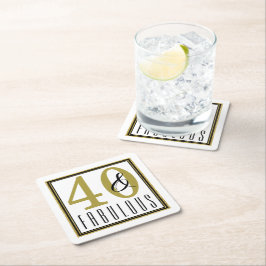 Modern Gold 40 & Fabulous 40e verjaardagsfeestje Kartonnen Onderzetters