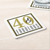 Modern Gold 40 & Fabulous 40e verjaardagsfeestje Kartonnen Onderzetters (Schuin)