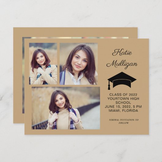 Modern Gold 4 Foto Afstuderen Save Date 2022 (Voorkant / Achterkant)