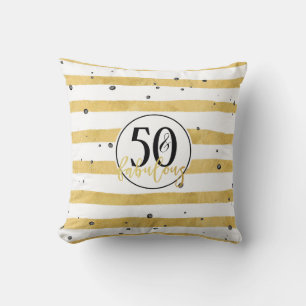 Modern Gold 50 en Fabulous Birthday Confetti Pillo Kussen