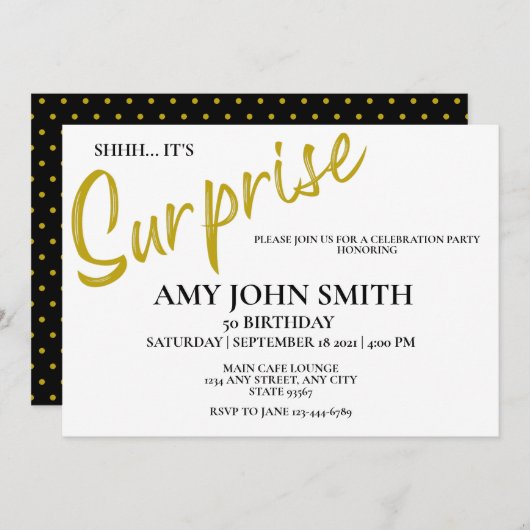 Modern Gold 50-jarige uitnodiging voor een Enterpr (Voorkant / Achterkant)