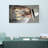Modern Gold 60th Photo Birthday Welcome Party Spandoek (Beurs)