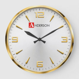 Modern Gold Accent Luxury White & Gold Minimalist Grote Klok