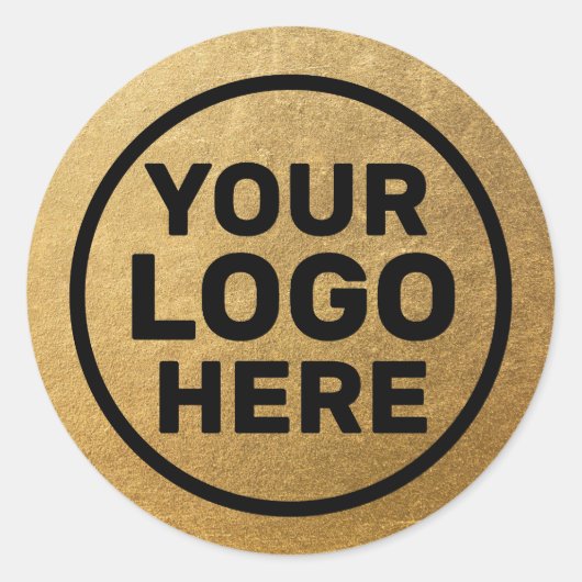 Modern Gold Add Logo Ronde Sticker (Voorkant)