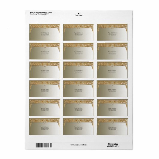 Modern Gold  adreslabel Etiket (Full Sheet)