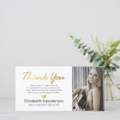 Modern Gold Afstuderen Foto: bedankt (Staand voorkant)