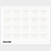 Modern Gold Afstuderen Vierkante Sticker (Vel)
