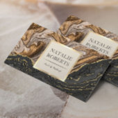 Modern Gold Agate Black Marble Luxury Salon Spa Visitekaartje