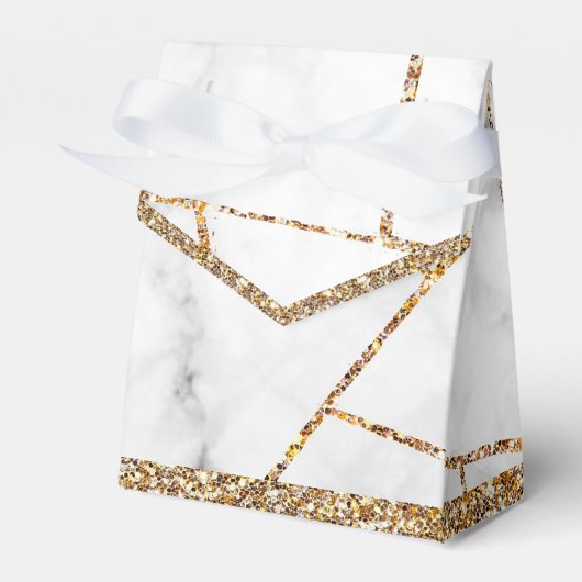 Modern Gold Agate Geode Monogram Bedankdoosjes (Voorkant Zijde)