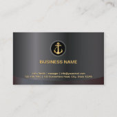 Modern Gold Anchor Classy Dark Metallic Visitekaartje (Voorkant)