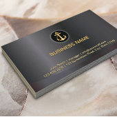 Modern Gold Anchor Classy Dark Metallic Visitekaartje