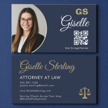 Modern Gold and Navy Scales of Justice Lawyer