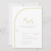 Modern Gold Arch Calligraphy Wedding Meal RSVP (Voorkant)