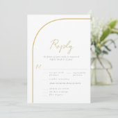Modern Gold Arch Calligraphy Wedding Meal RSVP (Staand voorkant)