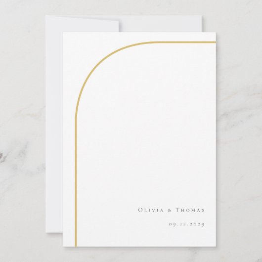 Modern Gold Arch Calligraphy Wedding Meal RSVP (Achterkant)