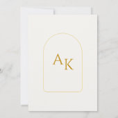 Modern Gold Arch Frame Islamic Wedding Nikah Kaart (Achterkant)