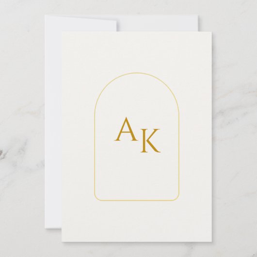 Modern Gold Arch Frame Islamic Wedding Nikah Kaart (Achterkant)