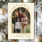 Modern Gold Arch Jaar in Review Fotocollage Feestdagenkaart