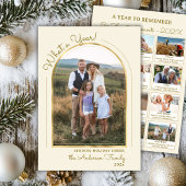 Modern Gold Arch Jaar in Review Fotocollage Feestdagenkaart