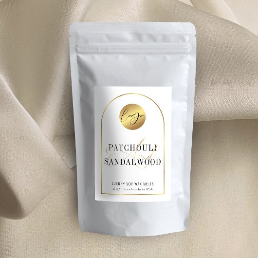 Modern Gold Arch Lux Logo Waterdicht Productlabel Voedselcontainer Etiket