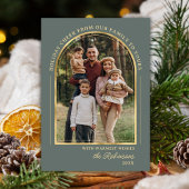 Modern Gold Arch Photo Green Christmas Happy Feestdagenkaart