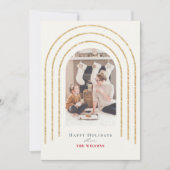 Modern Gold Arches Foto Kerstmis Feestdagenkaart (Voorkant)