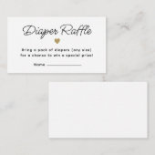 Modern Gold Baby shower Luier Raffle Ticket Informatiekaartje (Voorkant / Achterkant)