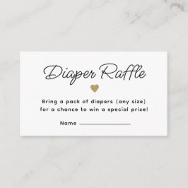Modern Gold Baby shower Luier Raffle Ticket Informatiekaartje