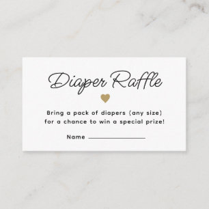 Modern Gold Baby shower Luier Raffle Ticket Informatiekaartje