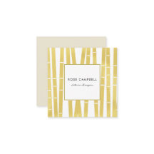 Modern Gold Bamboo Grove Square Visitekaartje
