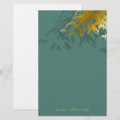 Modern Gold Bamboo Zen Asian Wedding Stationery Briefpapier (Voorkant / Achterkant)