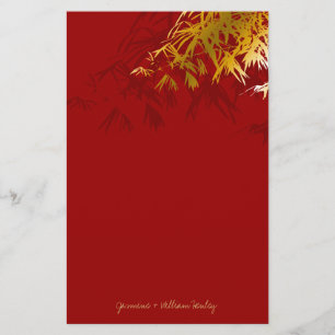 Modern Gold Bamboo Zen Asian Wedding Stationery Briefpapier
