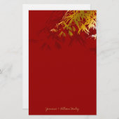 Modern Gold Bamboo Zen Asian Wedding Stationery Briefpapier (Voorkant / Achterkant)