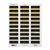 Modern Gold Bar Black Return Address Labels (Full Sheet)