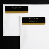 Modern Gold Bar Black Return Address Labels