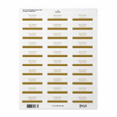 Modern Gold Bar Return Address Labels (Full Sheet)