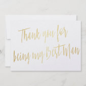 Modern Gold: "Bedankt dat je mijn beste man bent" Bedankkaart (Voorkant)