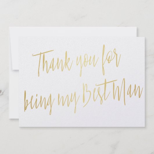 Modern Gold: "Bedankt dat je mijn beste man bent" Bedankkaart (Voorkant)