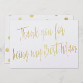 Modern Gold: "Bedankt dat je mijn beste man bent" Bedankkaart (Voorkant / Achterkant)