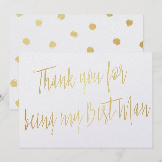 Modern Gold: "Bedankt dat je mijn beste man bent" Bedankkaart (Voorkant / Achterkant)