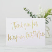 Modern Gold: "Bedankt dat je mijn beste man bent" Bedankkaart (Staand voorkant)