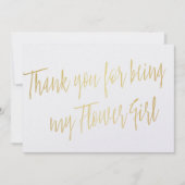 Modern Gold: "Bedankt dat je mijn Bloemenmeisje be Bedankkaart (Voorkant)