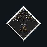 Modern Gold & Black 30th Birthday Party Napkins Servet<br><div class="desc">Deze persoonlijke papieren servet voegt stijlvolle details toe aan uw speciale dag. Dit ontwerp is voorzien van modern goud en zwart hexagon confetti met aangepaste tekst. Ideaal voor een modern gouden thema op de 30ste verjaardag. De gelijke uitnodigingen en partijbenodigdheden zijn beschikbaar in mijn winkel BaraBomDesign.</div>