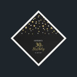 Modern Gold & Black 30th Birthday Party Napkins Servet<br><div class="desc">Deze persoonlijke papieren servet voegt stijlvolle details toe aan uw speciale dag. Dit ontwerp is voorzien van modern goud en zwart hexagon confetti met aangepaste tekst. Ideaal voor een modern gouden thema op de 30ste verjaardag. De gelijke uitnodigingen en partijbenodigdheden zijn beschikbaar in mijn winkel BaraBomDesign.</div>