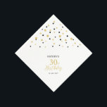 Modern Gold & Black 30th Birthday Party Napkins Servet<br><div class="desc">Deze persoonlijke papieren servet voegt stijlvolle details toe aan uw speciale dag. Dit ontwerp is voorzien van modern goud en zwart hexagon confetti met aangepaste tekst. Ideaal voor een modern gouden thema op de 30ste verjaardag. De gelijke uitnodigingen en partijbenodigdheden zijn beschikbaar in mijn winkel BaraBomDesign.</div>