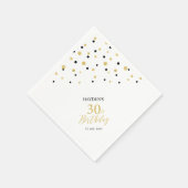 Modern Gold & Black 30th Birthday Party Napkins Servet (Hoek)