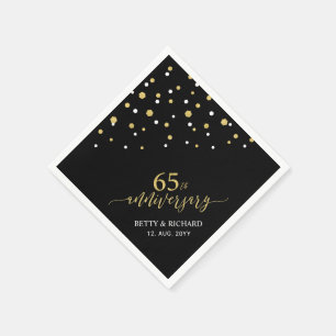 Modern Gold & Black 65e Jubileum feestservetten Servet
