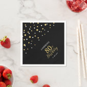 Modern Gold & Black 80th Birthday Party Napkins Servet (Insitu)