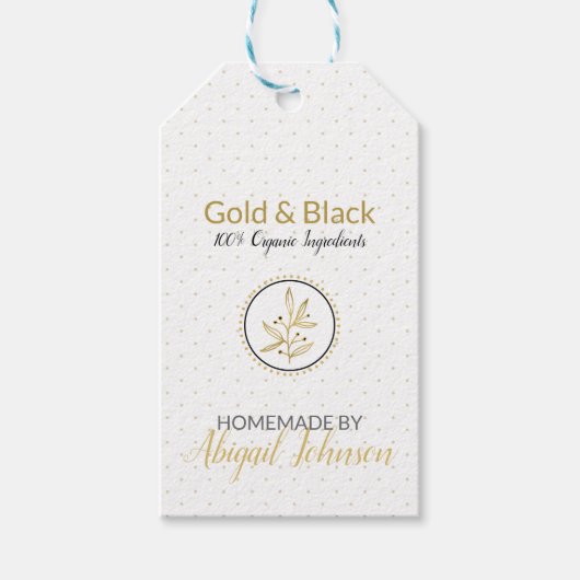 Modern Gold & Black Artisan Soap Product Hang Labe Cadeaulabel (Voorkant)