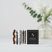 Modern Gold Black Bohemian Chevron Visitekaartje (Staand voorkant)